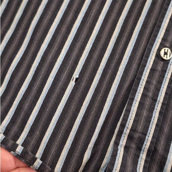 Bonfire Snowboarding Company Shirt Men's Large Striped Cotton Twill Sportswear - Picture 3 of 9